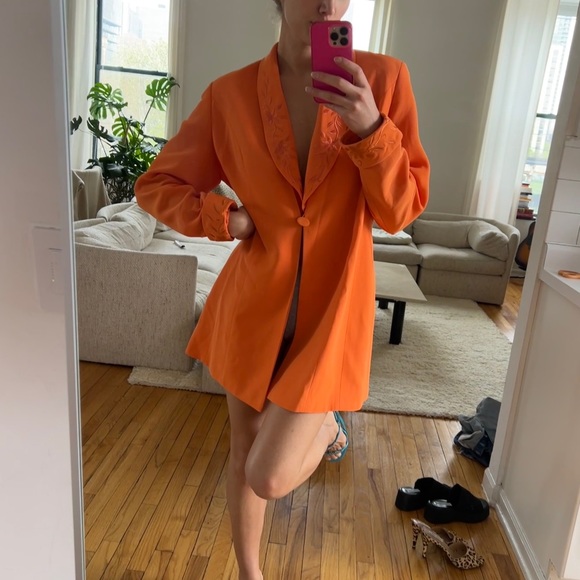 Orange oversized vintage blazer - Picture 1 of 4